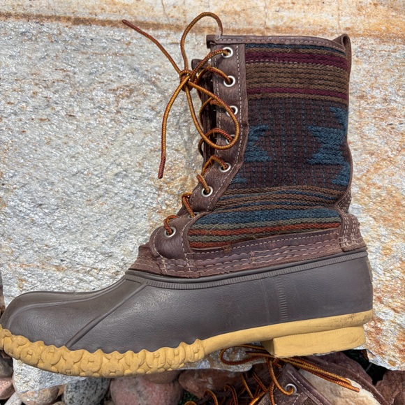L.L. Bean Shoes - L.L. Bean Wool Lined Bean Boots Womens 9 Plaid Duck Boots Made USA